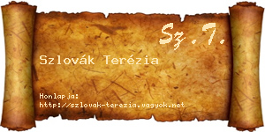 Szlovák Terézia névjegykártya