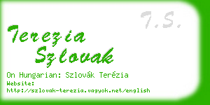 terezia szlovak business card