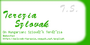 terezia szlovak business card